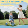 Voir la diapositive 6 : HOMCOM Tricycle enfant multi-équipé garde-boue avant sonnette pédales antidérapantes selle avec dossier bleu blanc gris