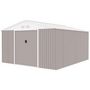 Voir la diapositive 5 : MARKET24 NEPTUNE Abri de jardin en métal 12,99 m² - 340 x 382 x 210 cm - Kit d'ancrage inclus, 2 portes coulissantes - Taupe
