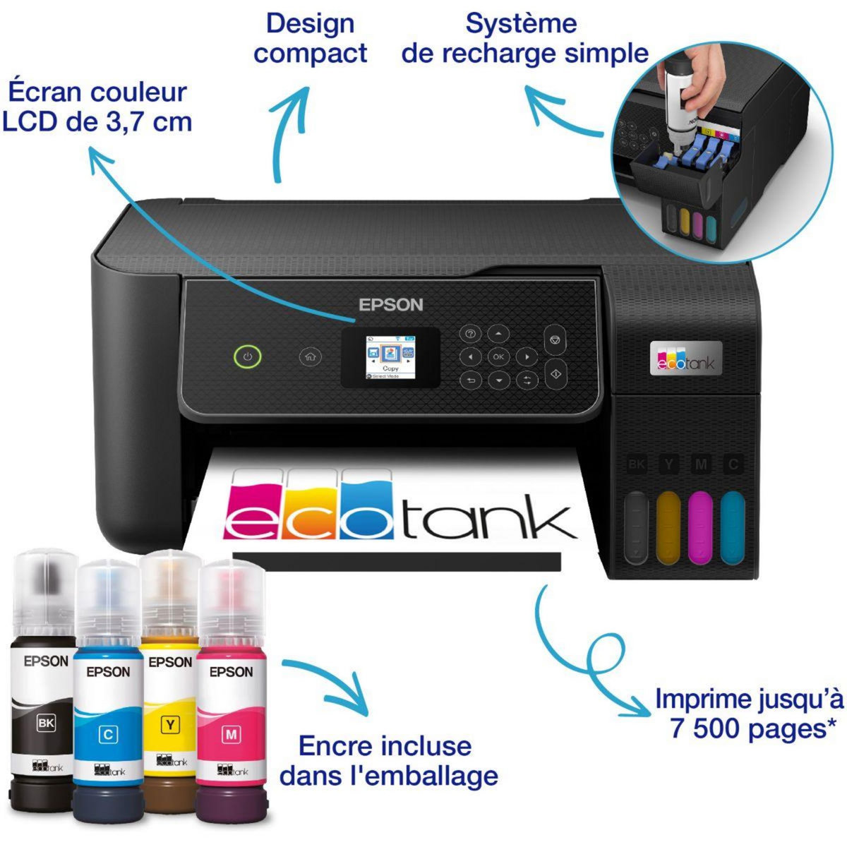 Epson Imprimante jet d'encre EcoTank ET-2870