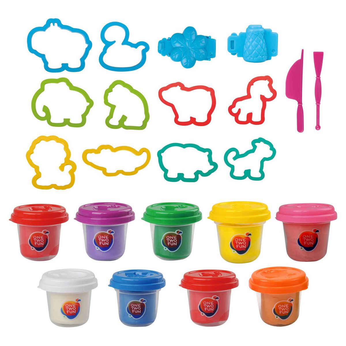 One Two Fun Set de pâte à modeler thème animaux