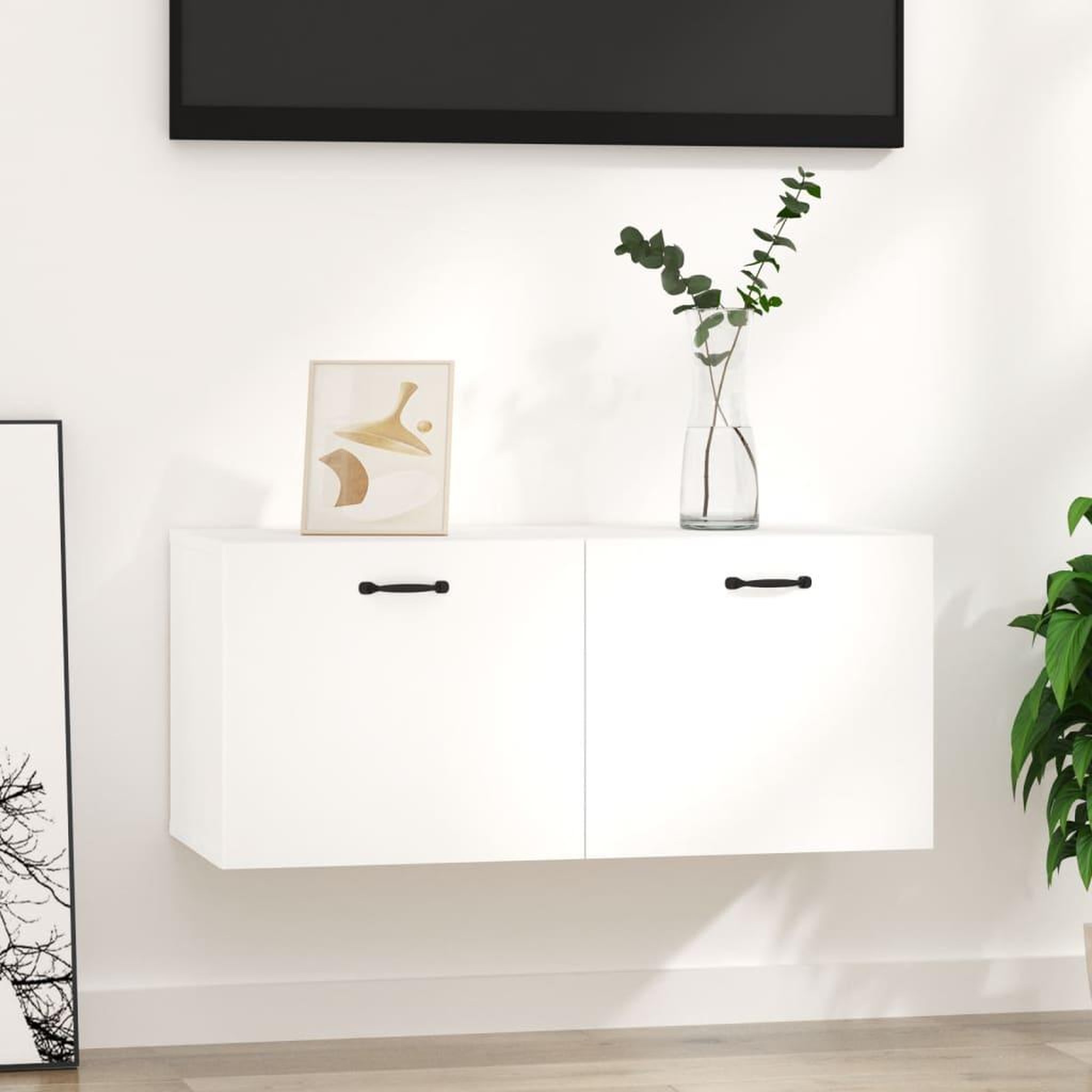Voir la diapositive 1 : VIDAXL Armoire murale blanc brillant 80x36,5x35 cm bois d'ingenierie
