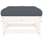 Voir la diapositive 4 : VIDAXL Repose-pied de jardin avec coussin blanc bois de pin massif