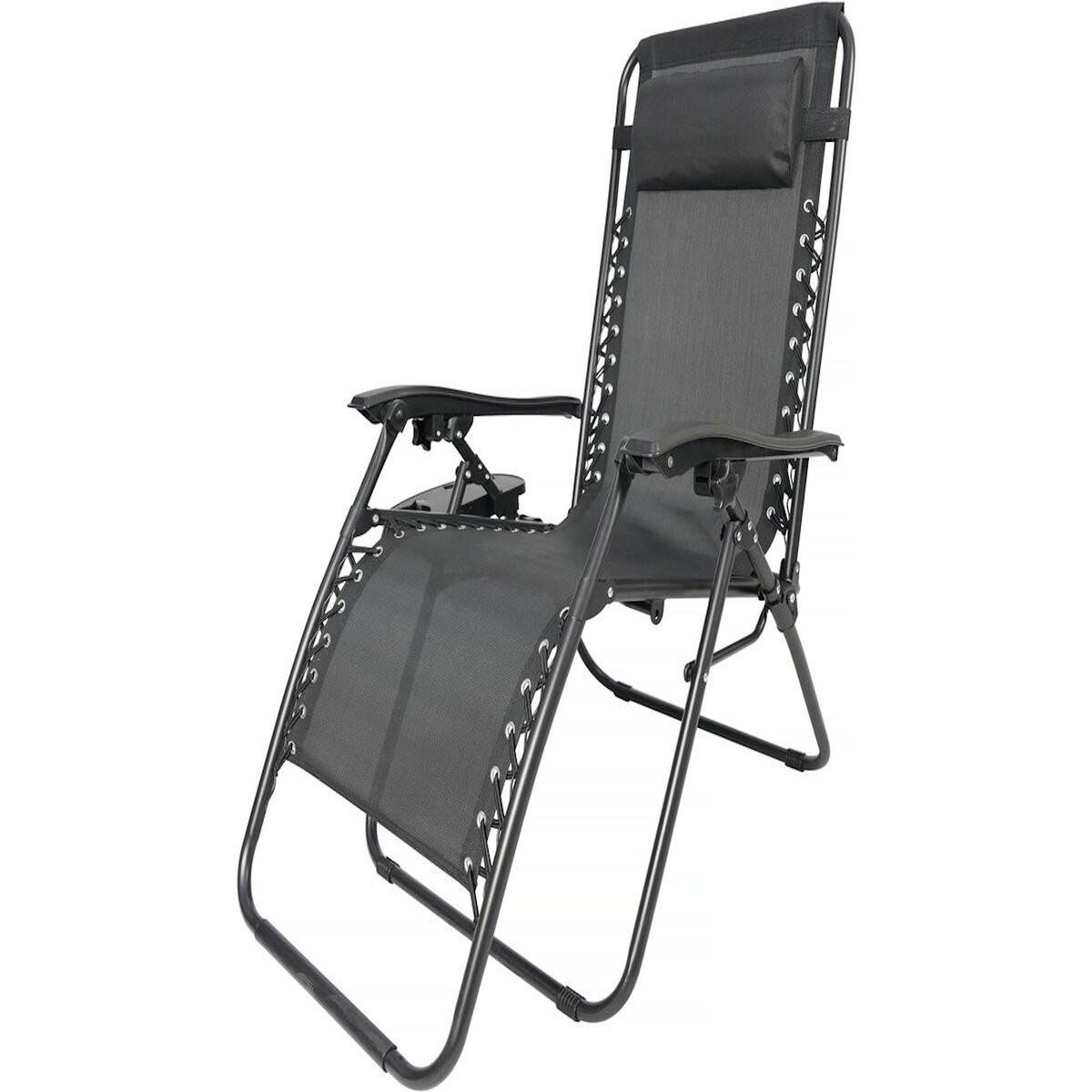 Habitat et Jardin Lot de 2 fauteuils de jardin inclinable zéro gravité avec coussin matelassé  Sintra  - Taupe