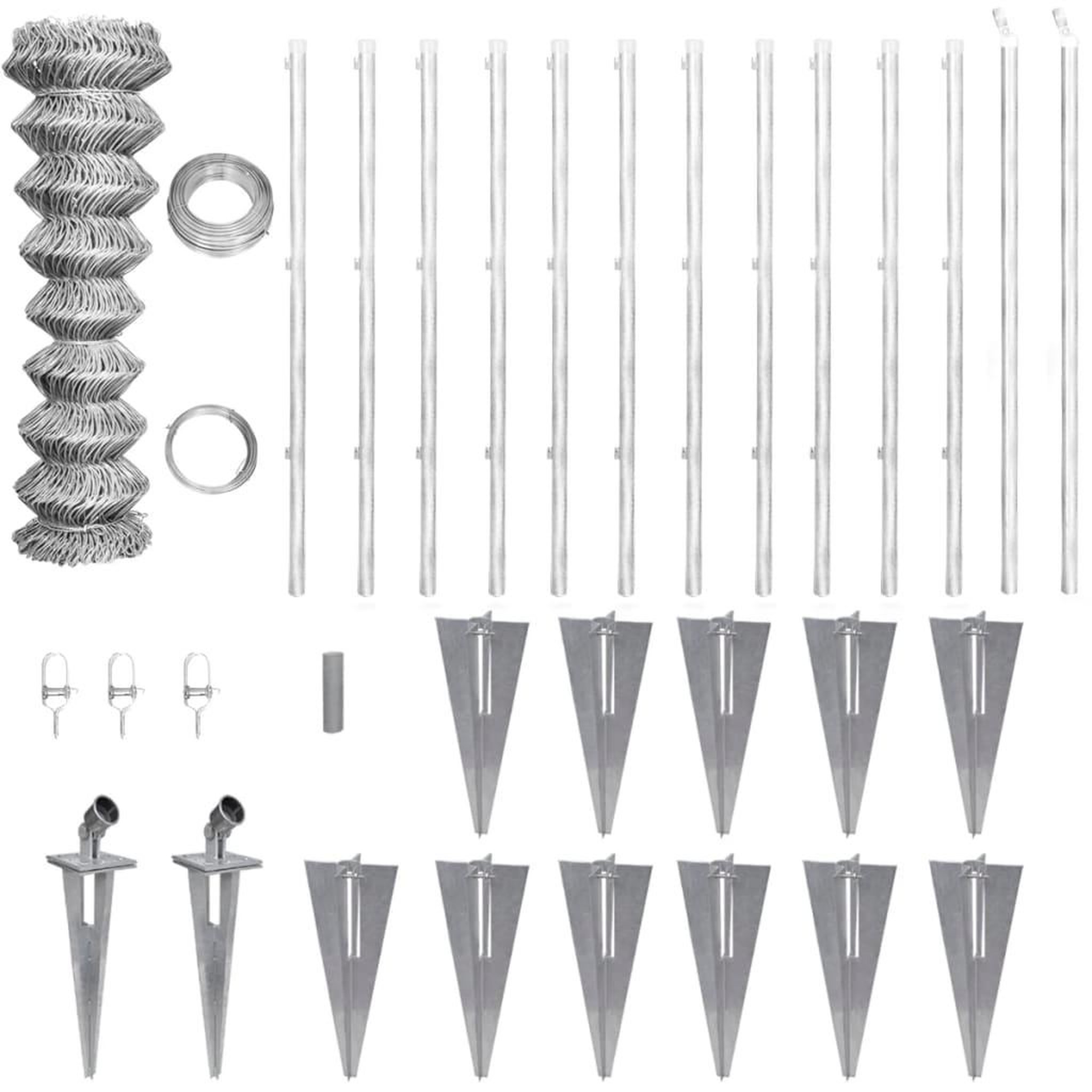 VIDAXL Cloture a mailles losangees et poteaux acier galvanise 25x1,25m