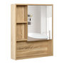 Voir la diapositive 1 : HOMCOM Armoire murale de rangement salle de bain avec porte miroir couleur bois de chêne dim. 60L x 15l x H76 cm
