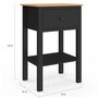 Voir la diapositive 4 : ID MARKET Lot de 2 tables de chevet ACHILLE 1 tiroir et 1 tablette noir et bois