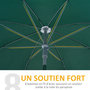 Voir la diapositive 6 : OUTSUNNY Parasol inclinable octogonal de jardin Ø 2 m métal polyester vert
