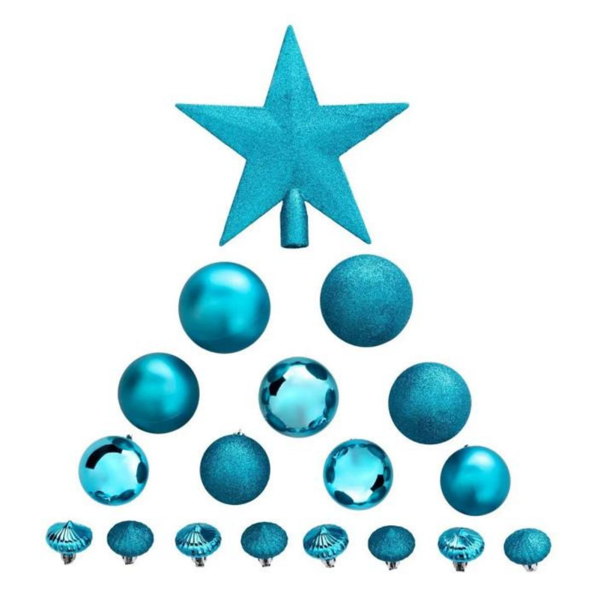 ATMOSPHERA Kit 18 Pièces Déco de Noël  Colorama  23cm Turquoise