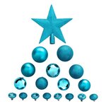 ATMOSPHERA Kit 18 Pièces Déco de Noël  Colorama  23cm Turquoise