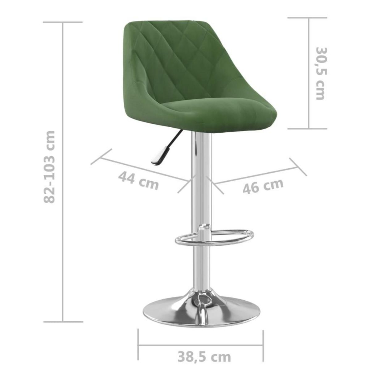 VIDAXL Tabouret de bar Vert fonce Velours