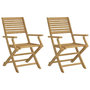 Voir la diapositive 2 : VIDAXL Chaises pliables de jardin lot de 2 bois massif d'acacia