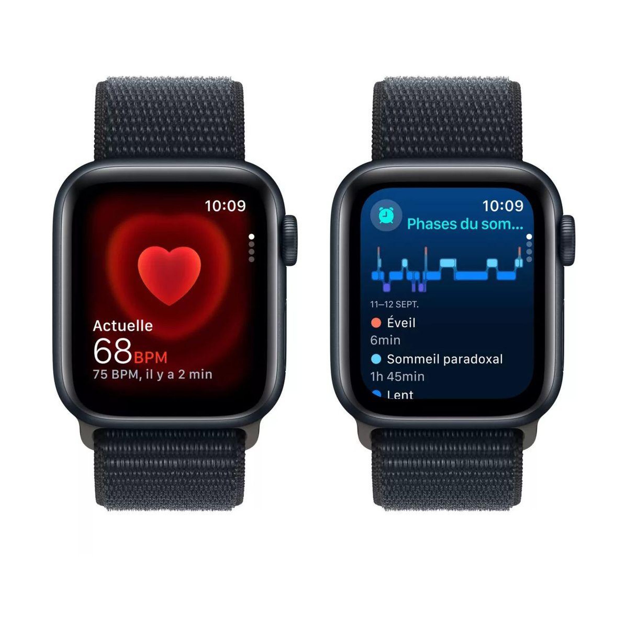 Voir la diapositive 5 : APPLE Montre connectée SE 44mm Minuit/Encre Violette Loop Cellu