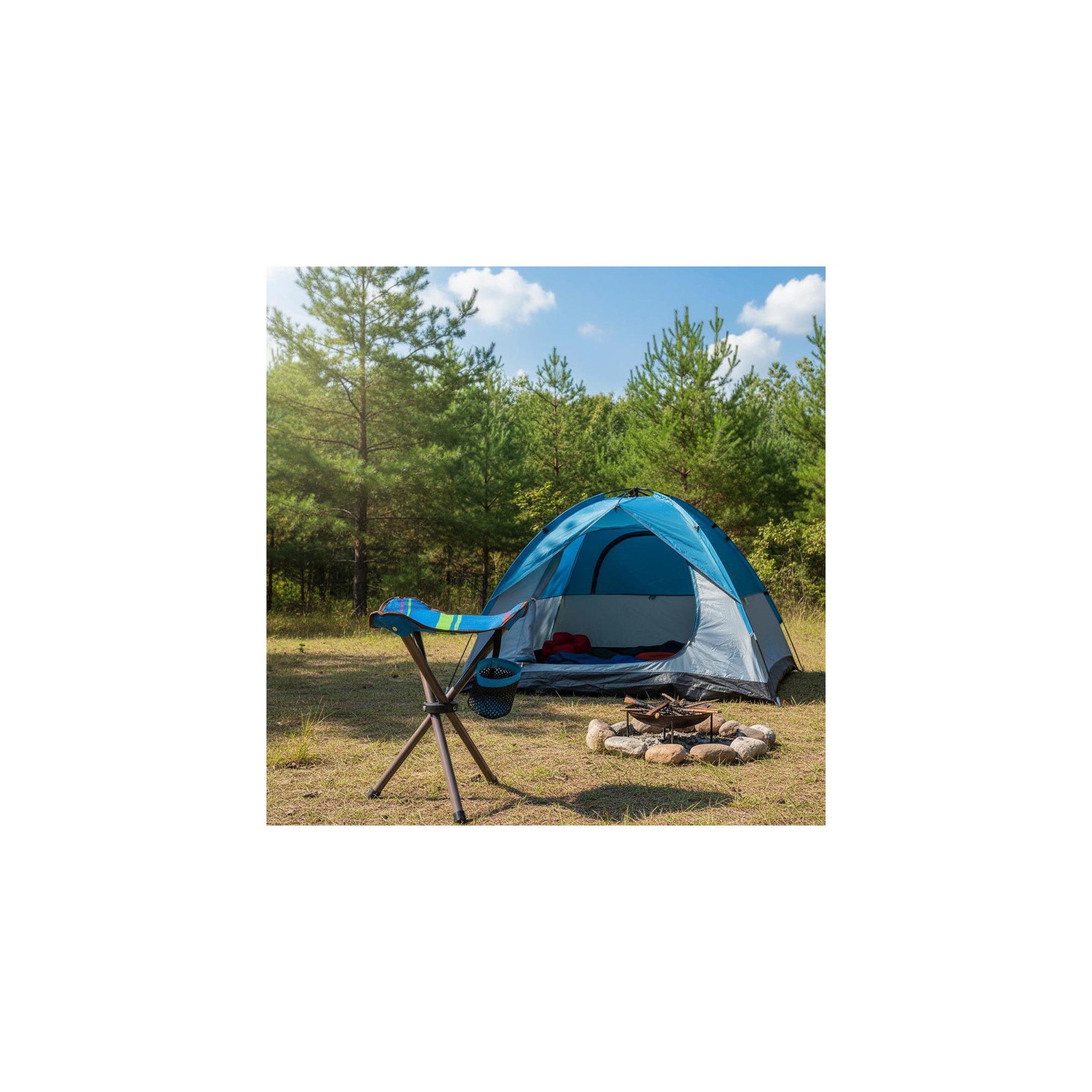 Voir la diapositive 3 : O'Camp Siège pliable 3 pieds de camping - o'camp - dimensions : 32 x 32 x 38 cm