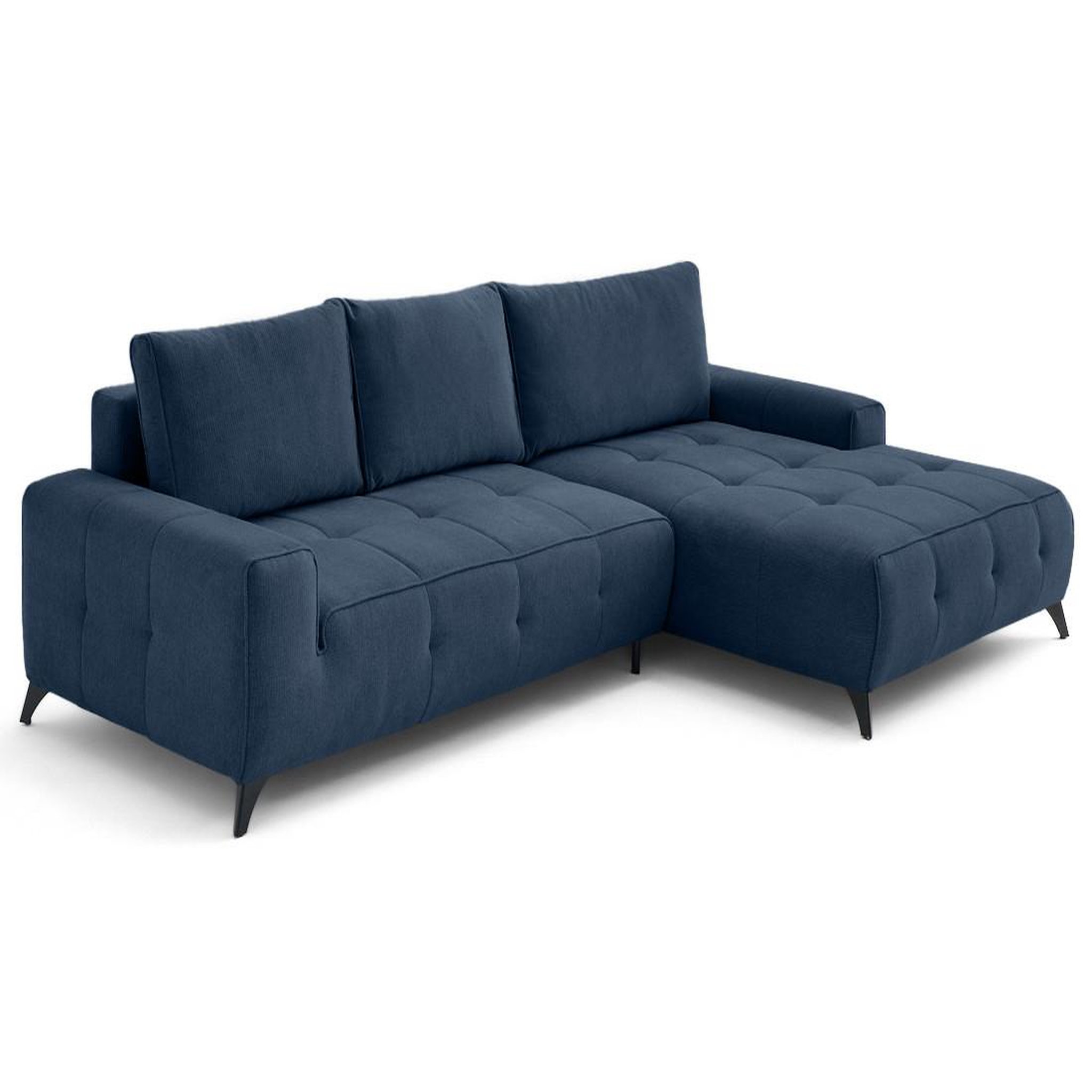 Voir la diapositive 3 : LISA DESIGN Rimini - canapé d'angle droit 4 places convertible avec coffre en tissu texturé