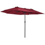Voir la diapositive 1 : OUTSUNNY Parasol de jardin XXL parasol grande taille 4,6L x 2,7l x 2,4H m ouverture fermeture manivelle acier polyester haute densité bordeaux