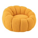 Paris Prix Fauteuil Coquillage en Tissu  Fleur  101cm Moutarde