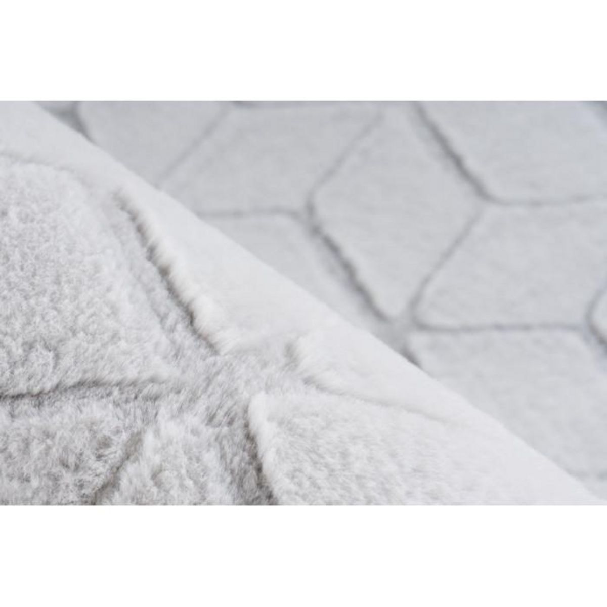 Paris Prix Tapis Shaggy Effet 3D  Vivica  Blanc & Bleu Gris