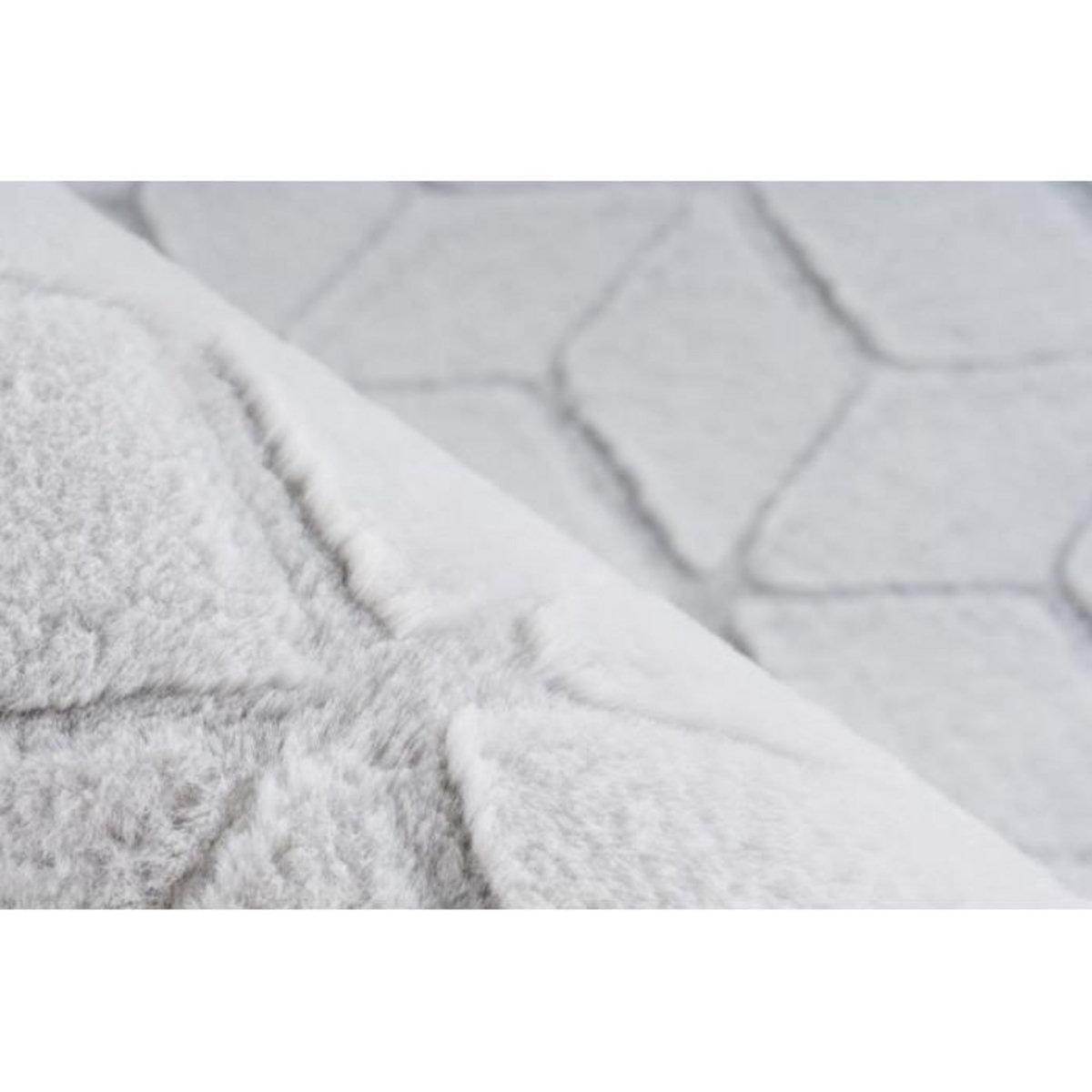 Paris Prix Tapis Shaggy Effet 3D  Vivica  Blanc & Bleu Gris