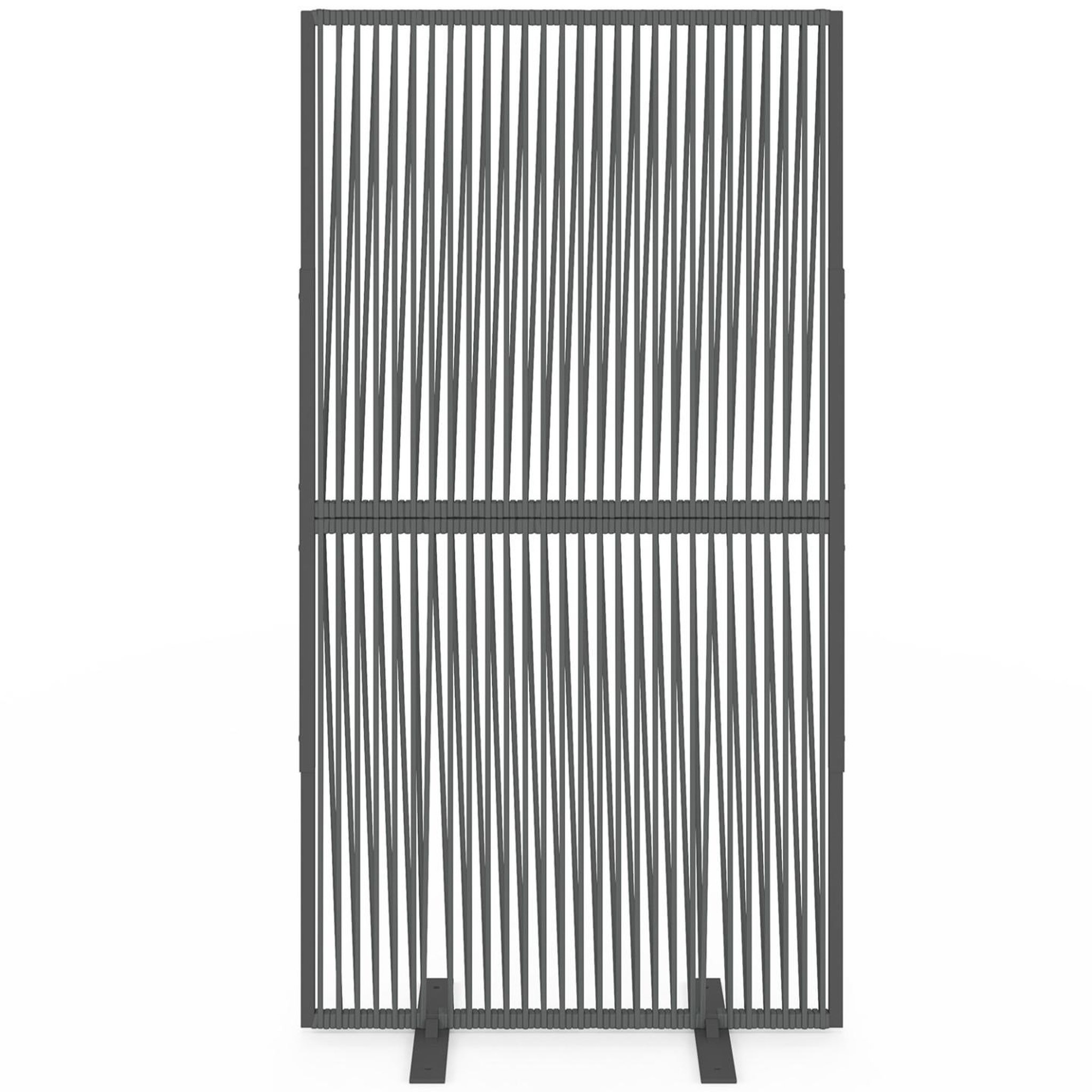 Voir la diapositive 3 : ID MARKET Paravent extérieur ajouré claustra décoratif 80 x 150 cm rio cordage effet rotin et métal gris anthracite