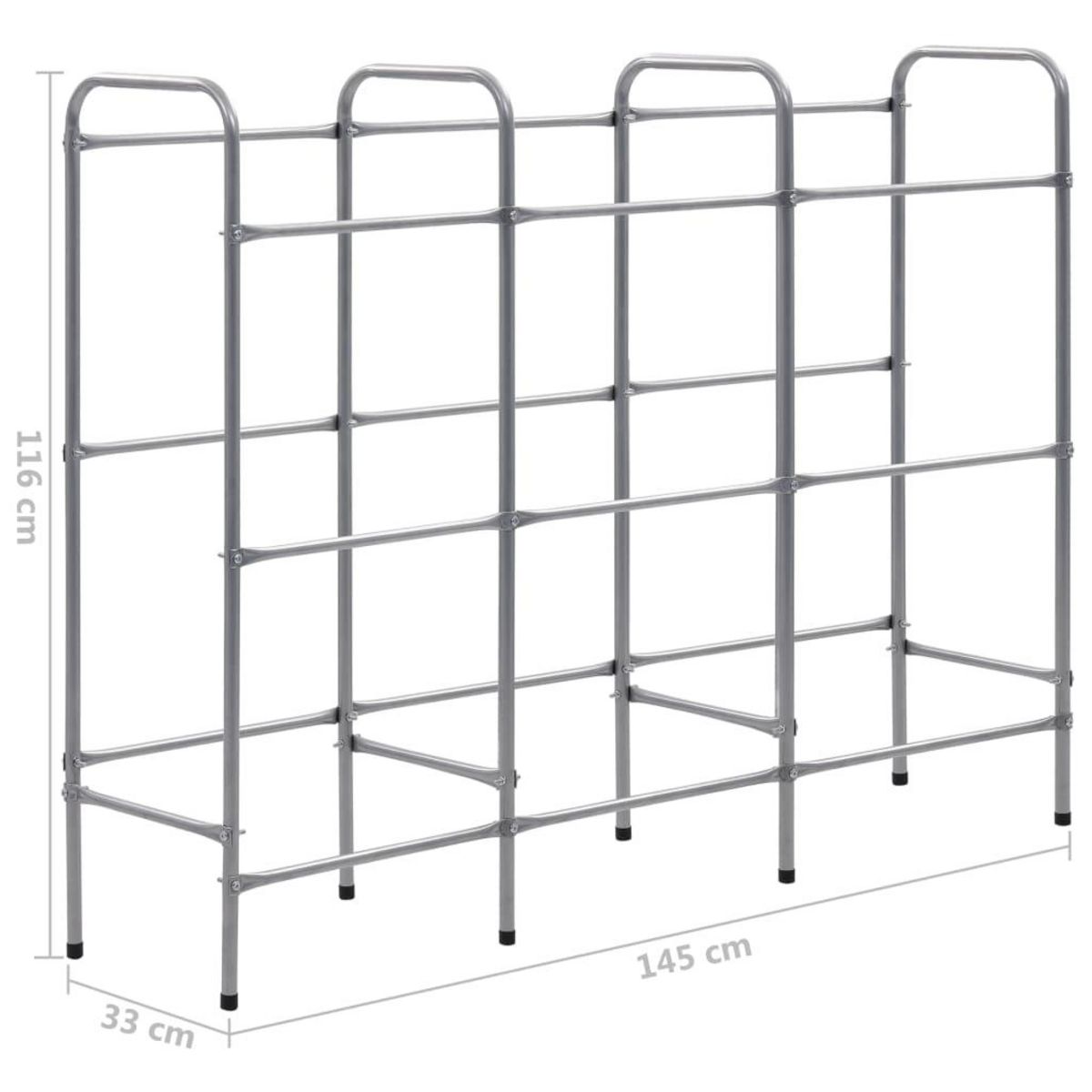 VIDAXL Etagere de rangement pour 9 caisses Argente 145x33x116 cm Acier