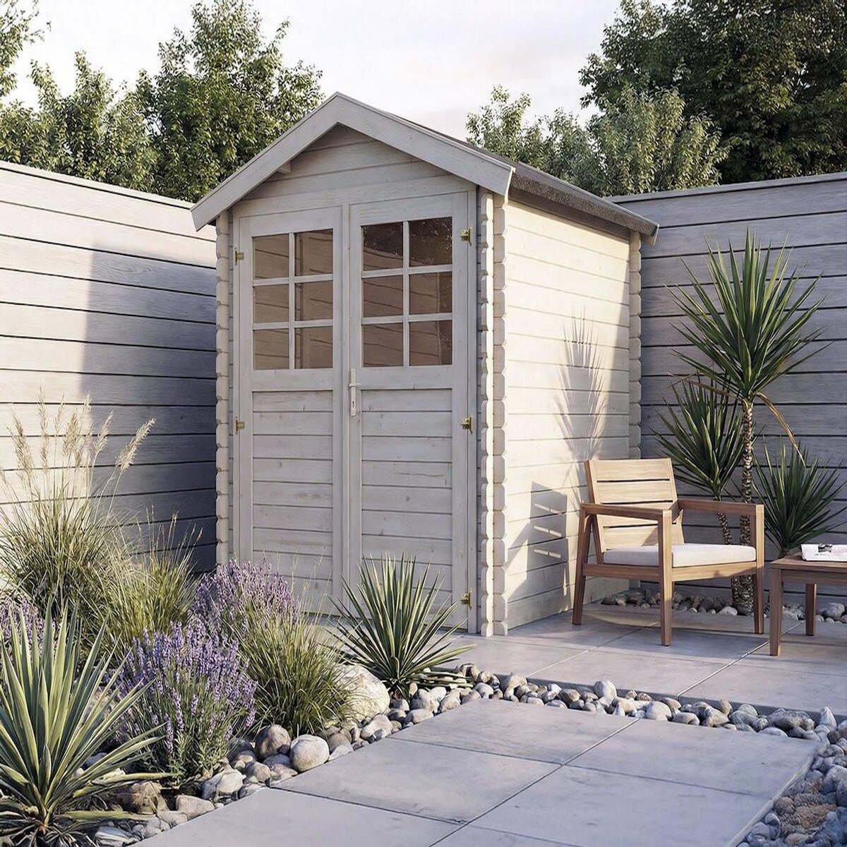 Habitat et Jardin Abri de jardin en bois  Beaumont  - 4.48 m² - 223 x 201 cm -  28 mm