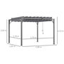 Voir la diapositive 5 : OUTSUNNY Pergola lames orientables dim. 2,9L x 2,95l x 2,13H m structure alu. acier époxy polyester gris