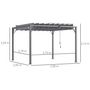 Voir la diapositive 5 : OUTSUNNY Pergola lames orientables dim. 2,9L x 2,95l x 2,13H m structure alu. acier époxy polyester gris