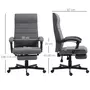 VINSETTO Chaise de bureau manager ergonomique inclinable réglable repose-pied rétractable tissu gris