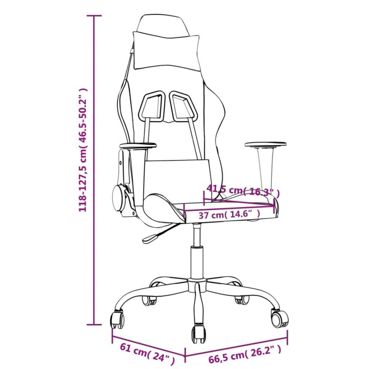 VIDAXL Chaise de jeu de massage Noir et dore Similicuir