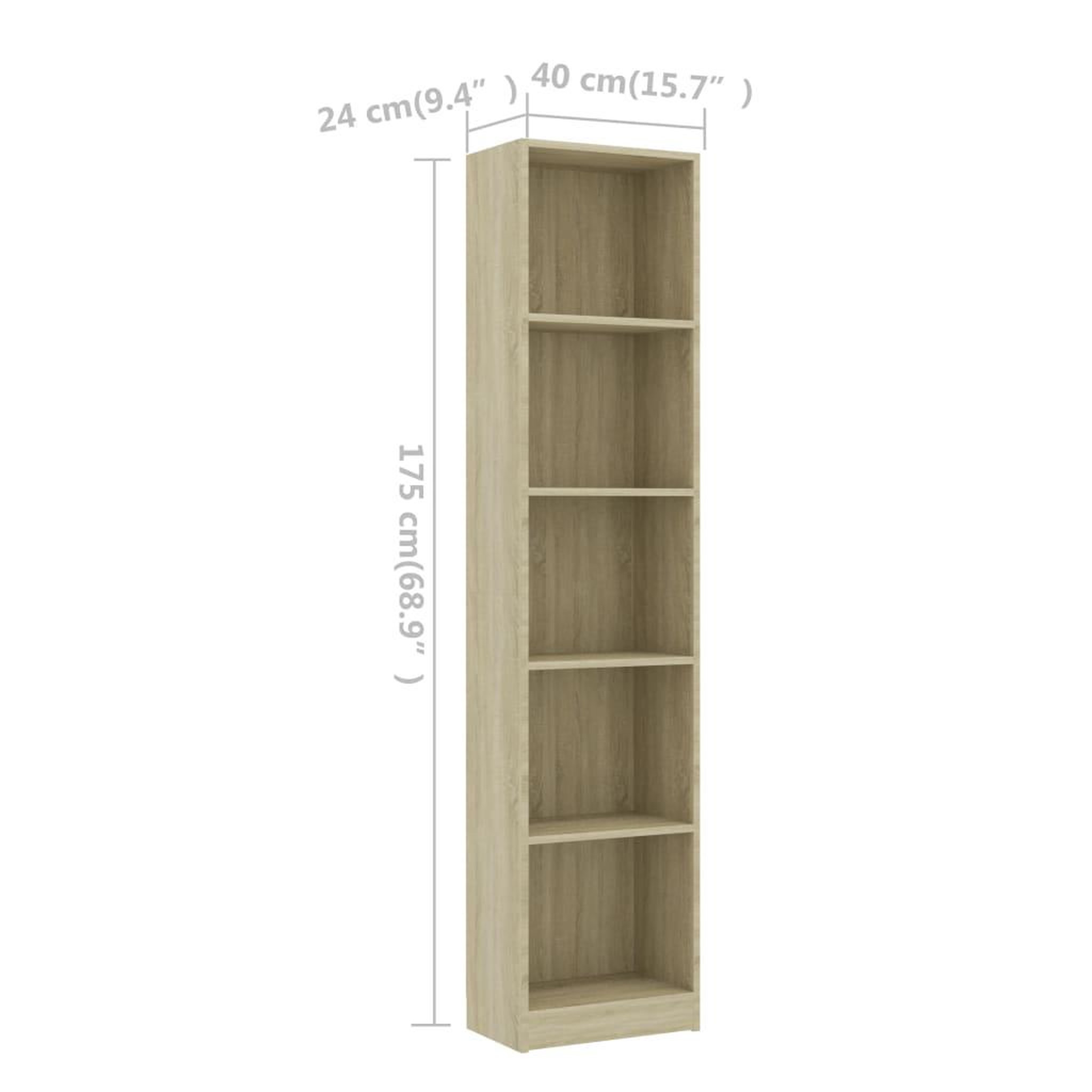 Voir la diapositive 6 : VIDAXL Bibliotheque a 5 niveaux Chene sonoma Bois d'ingenierie