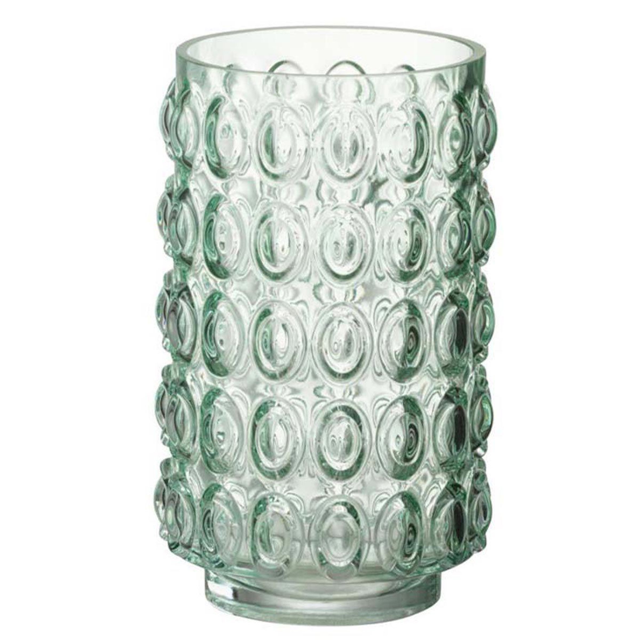 J-LINE Vase Design en Verre  Bulles  23cm Vert Clair
