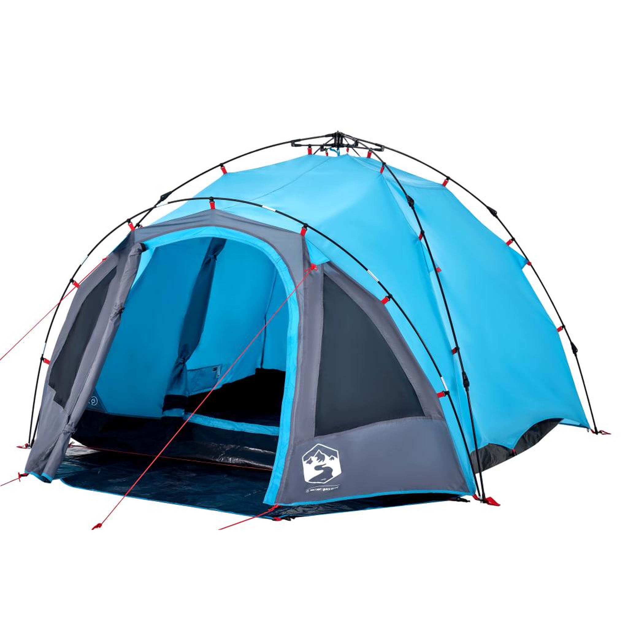 Voir la diapositive 4 : VIDAXL Tente de camping a dome 3 personnes bleu liberation rapide