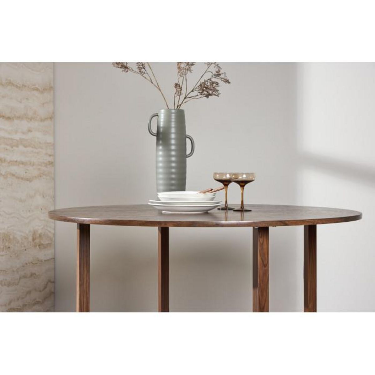 Paris Prix Table à Manger Ronde  Durango  120cm Noyer