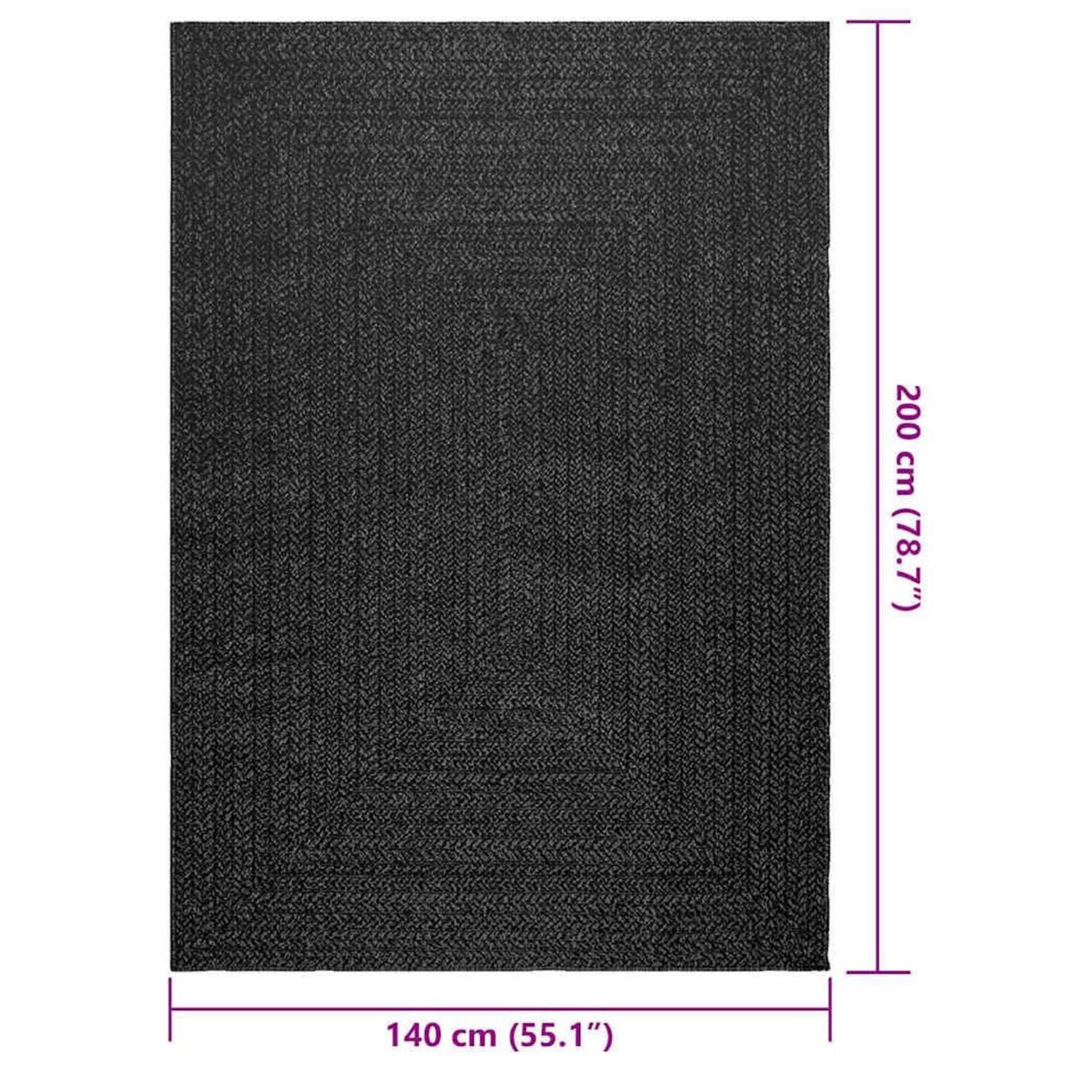 VIDAXL Tapis ZIZUR 140x200 cm aspect de jute interieur exterieur