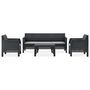 Voir la diapositive 2 : VIDAXL Salon de jardin 4 pcs avec coussins PP Rotin Anthracite