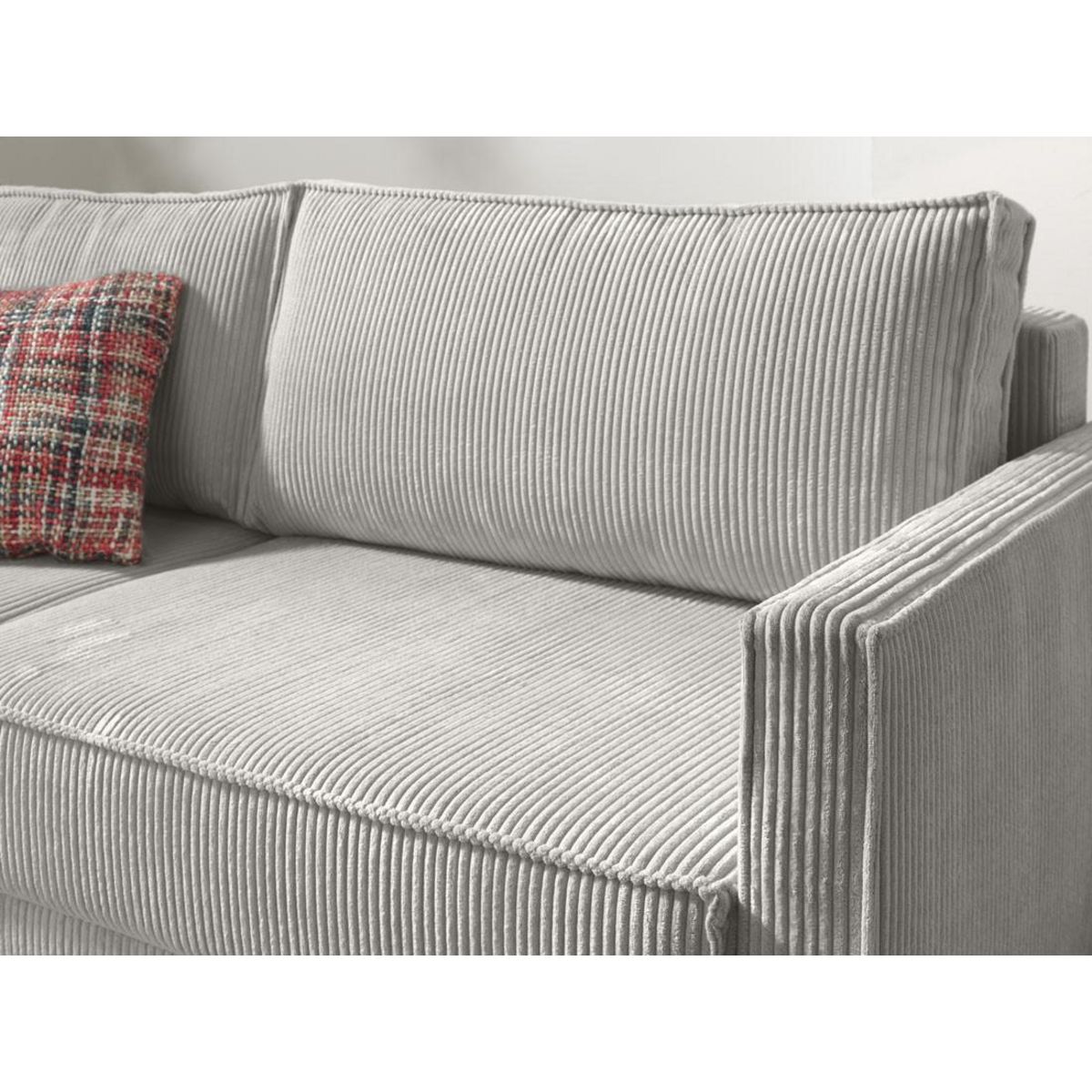 LISA DESIGN Charlie - canapé 3 places convertible avec coffre - en velours côtelé