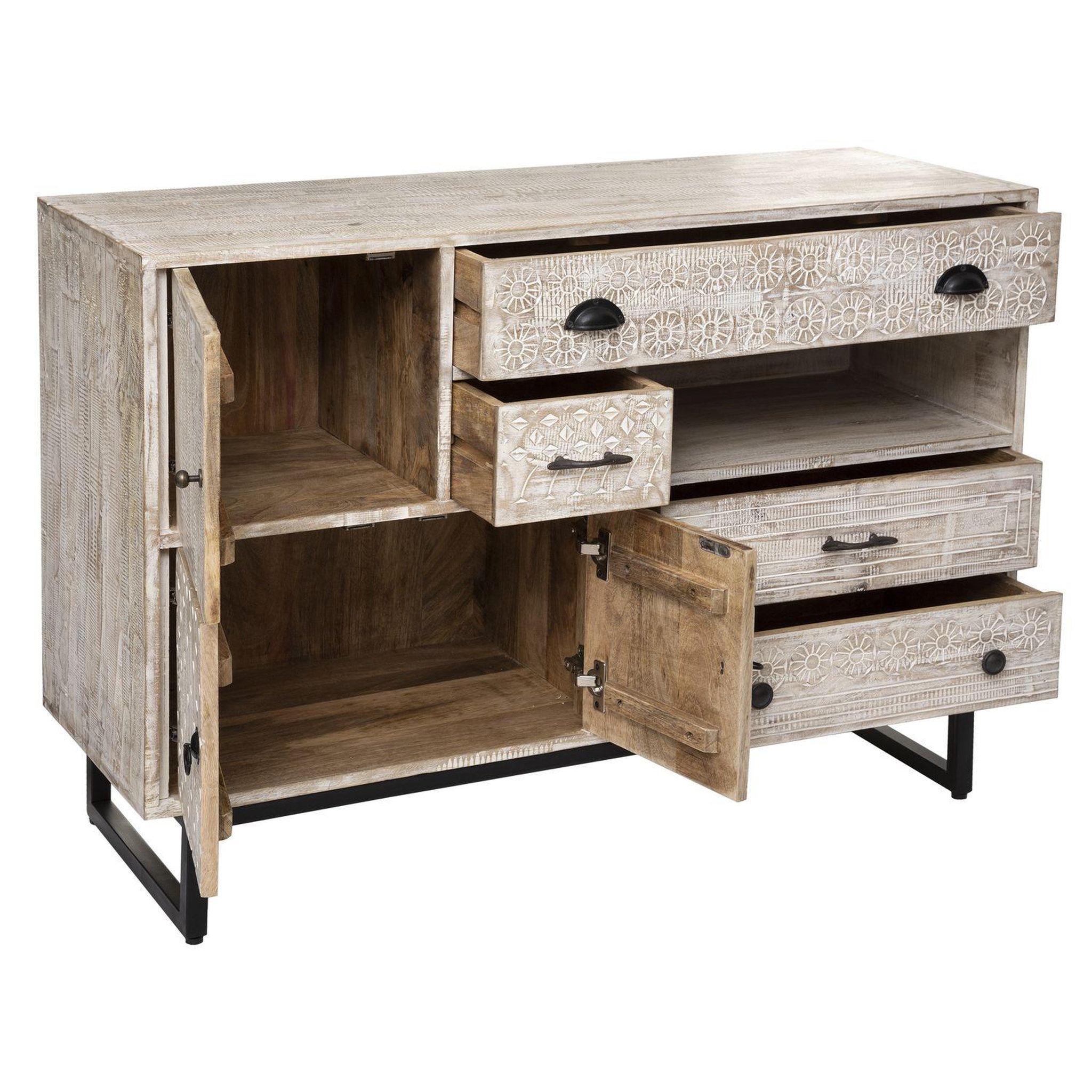 Voir la diapositive 2 : ATMOSPHERA Buffet 3 portes et 4 tiroirs koval - beige
