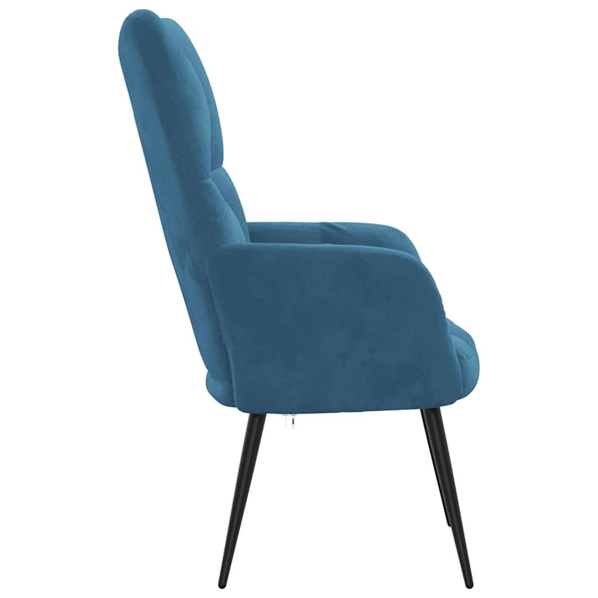 Voir la diapositive 4 : VIDAXL Chaise de relaxation Bleu Velours