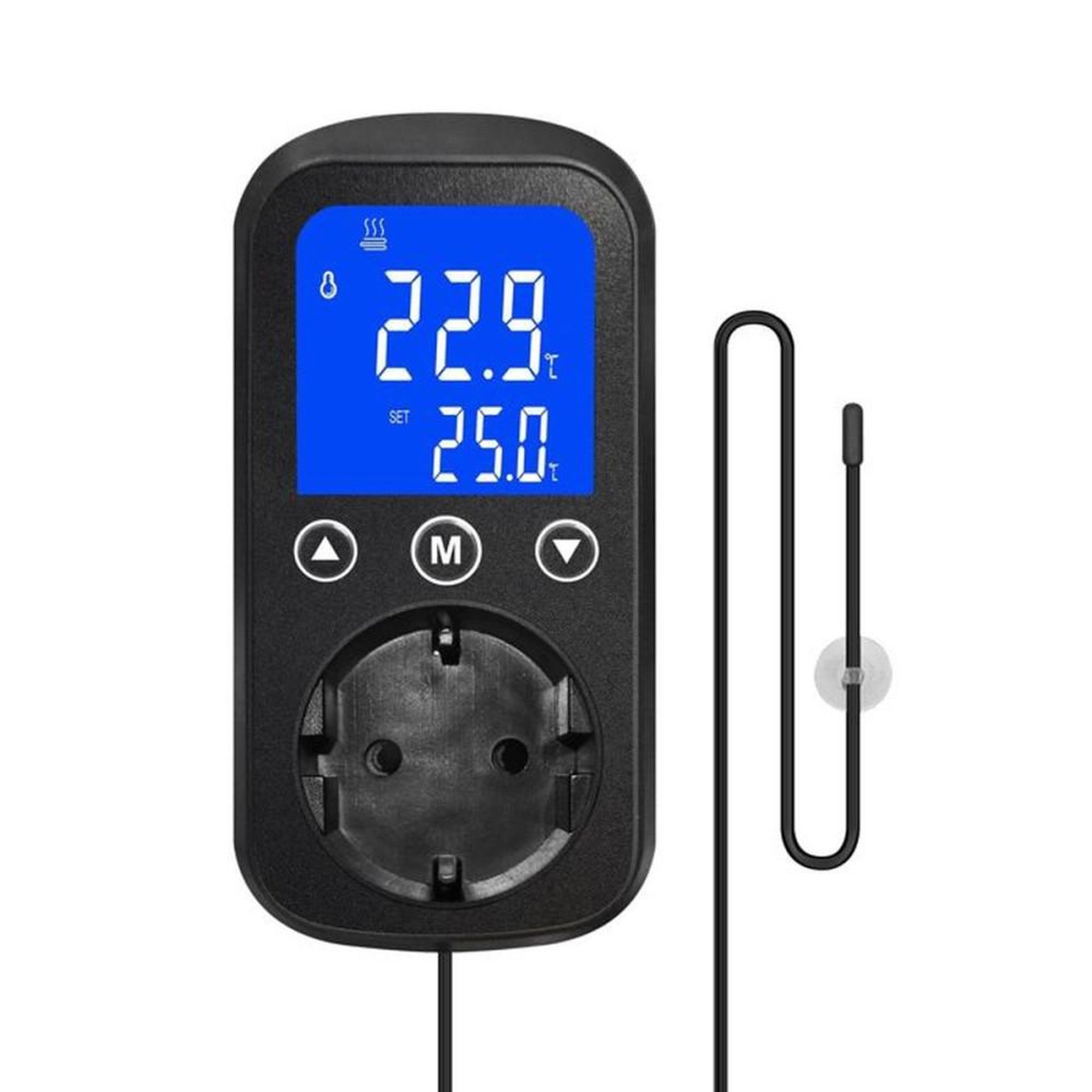 Contrôleur de température numérique PID avec écran LCD rétroéclairé et sonde CTN NTC étanche 2 m, jusqu'à 2 A (460 W)