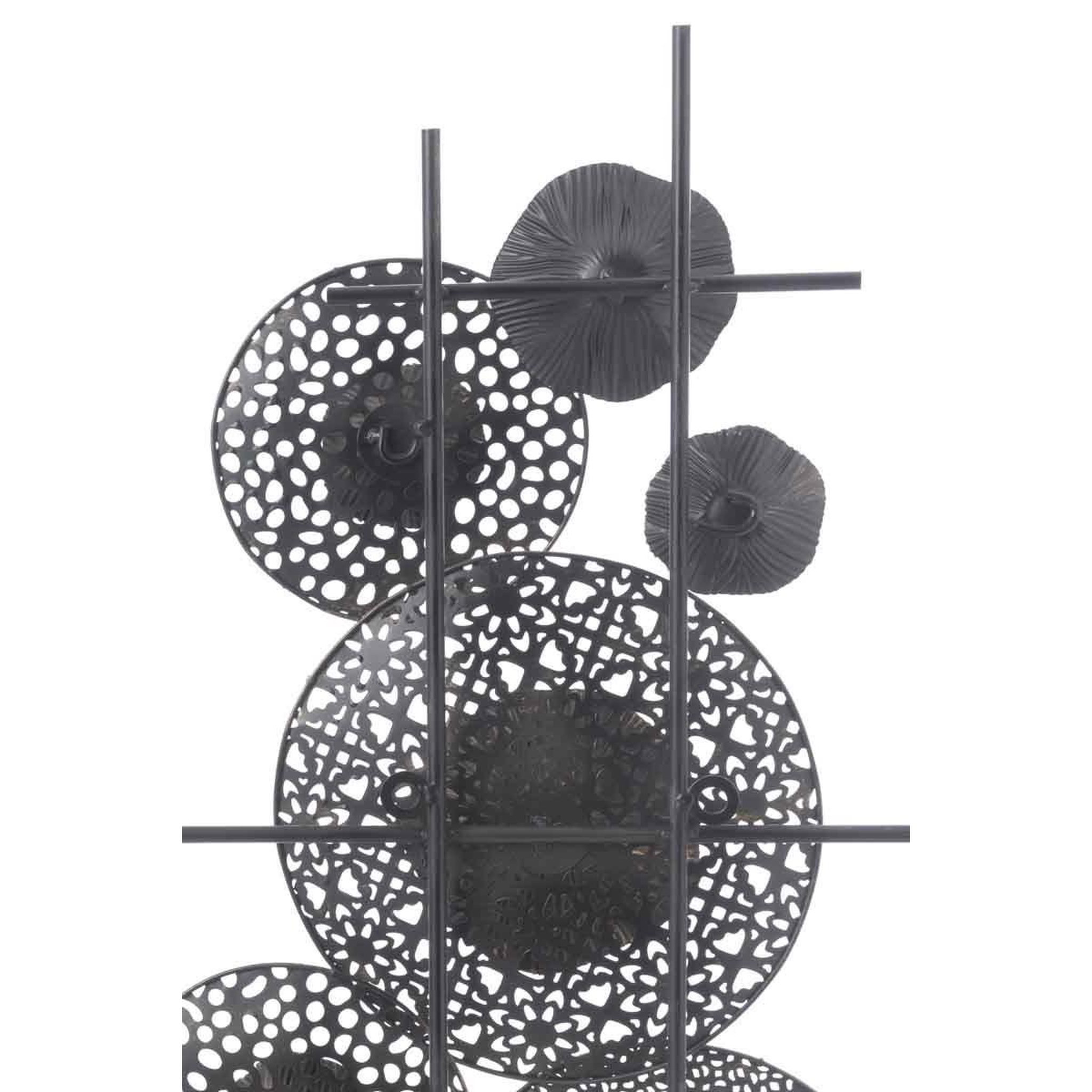 Voir la diapositive 2 : J-LINE Décoration murale  fleurs en métal  150cm marron