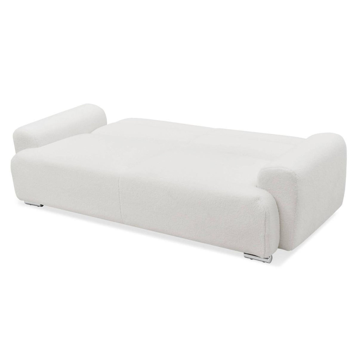 Paris Prix Canapé Convertible 3 Places Bouclette  Trey  223cm Crème