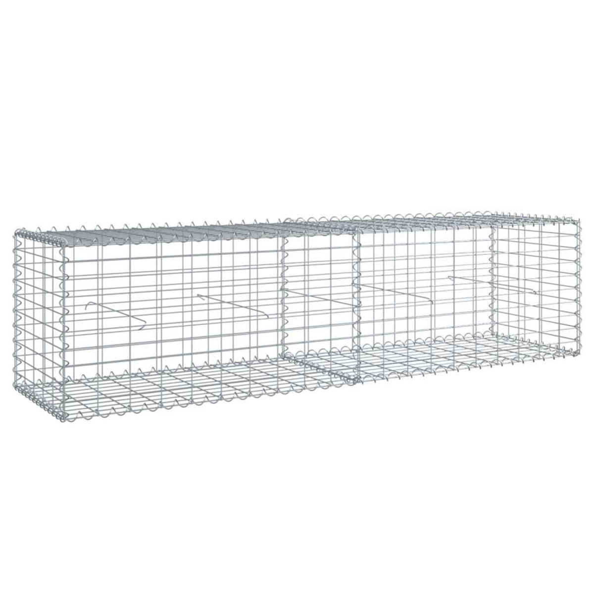 VIDAXL Panier gabion avec couvercle 200x50x50 cm fer galvanise