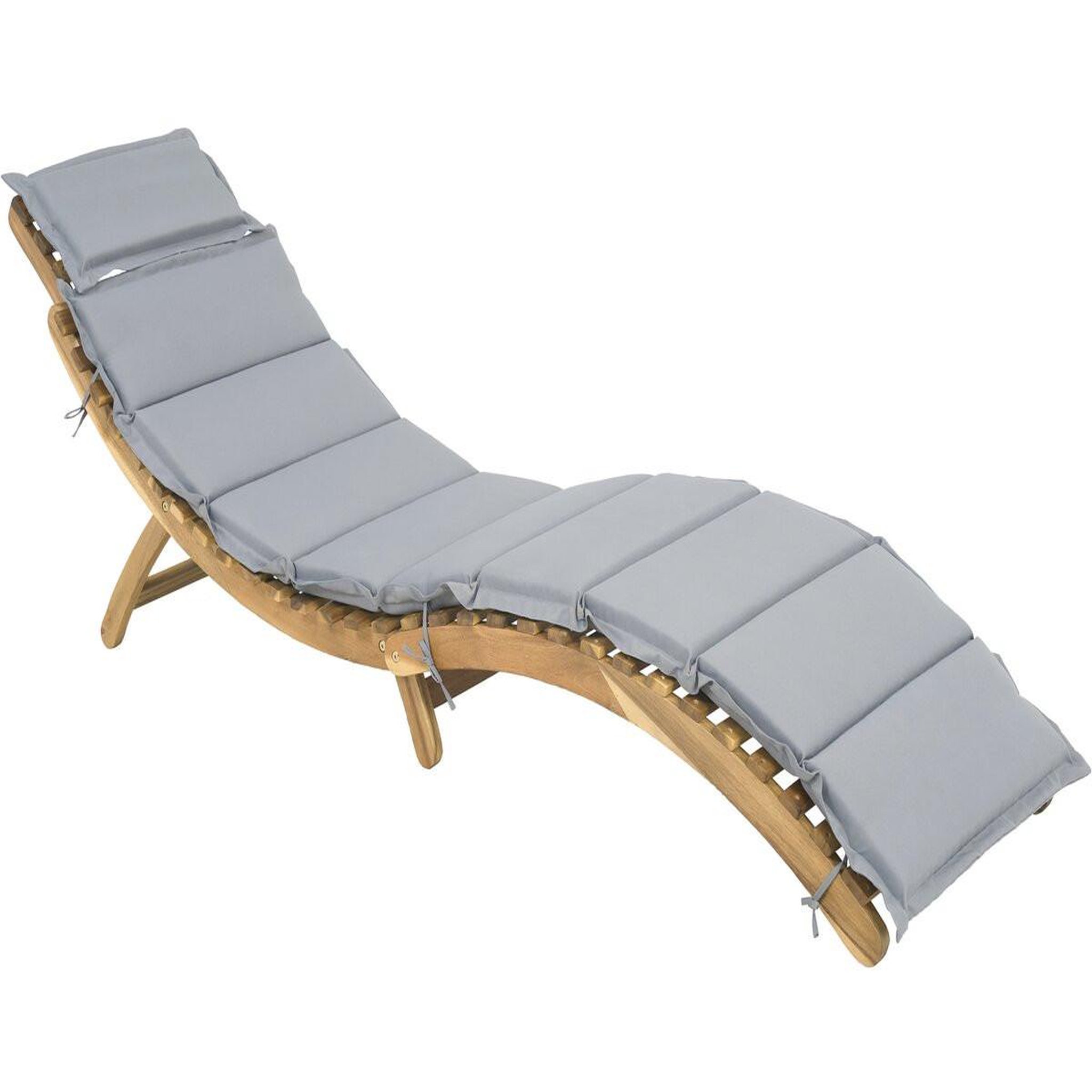 Habitat et Jardin Bain de soleil en bois avec coussins inclus  jakarta  - gris