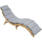 Habitat et Jardin Bain de soleil en bois avec coussins inclus  Jakarta  - Gris