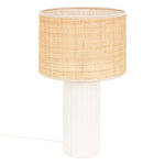 ATMOSPHERA Lampe à Poser en Rotin  Tylia  47cm Blanc & Naturel