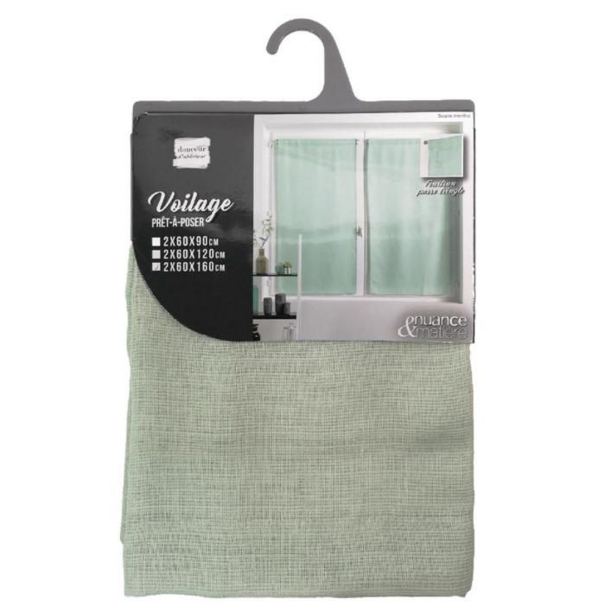 Paris Prix Paire de Voilages  Soane  60x160cm Menthe