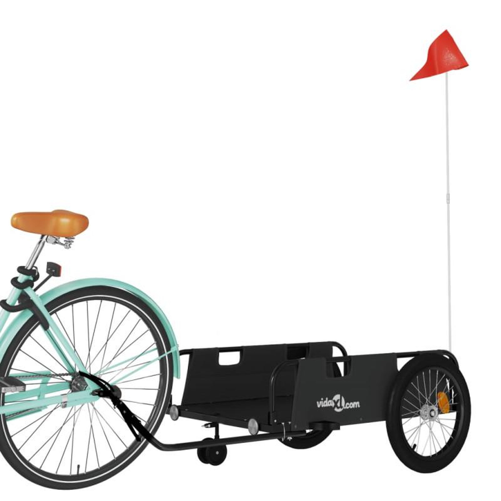 Voir la diapositive 3 : VIDAXL Remorque de vélo noir tissu oxford et fer