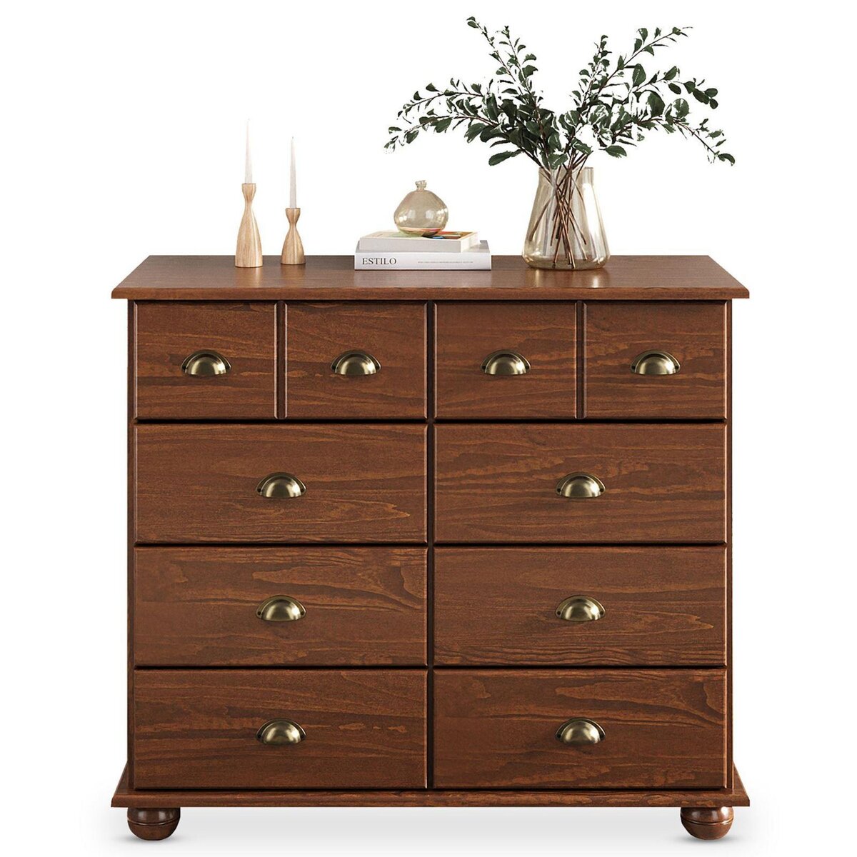 IDIMEX Commode apothicaire COLMAR en pin massif, 8 tiroirs