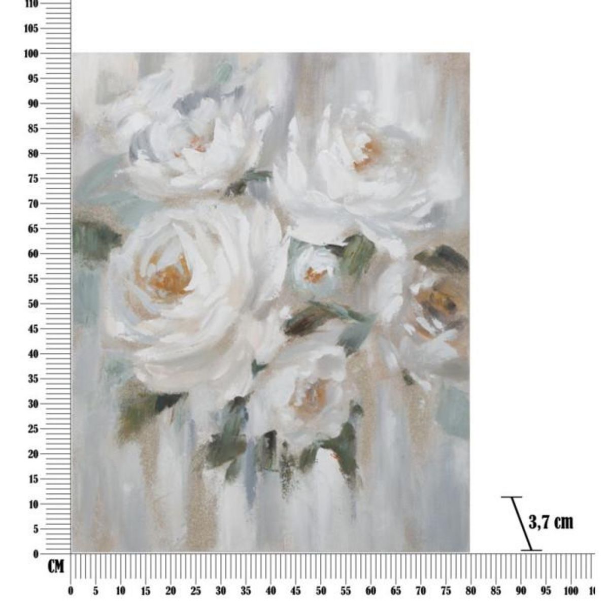 Paris Prix Toile Peinture Déco  Crem Flower  80x100cm Multicolore