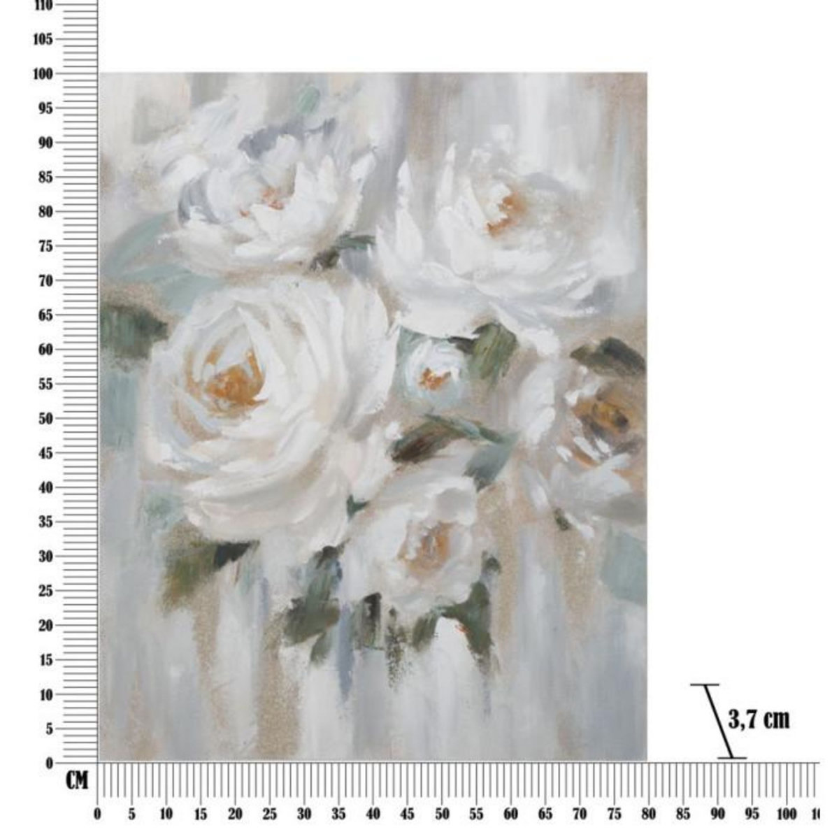 Paris Prix Toile Peinture Déco  Crem Flower  80x100cm Multicolore